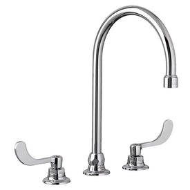 Monterrey Two Handle Widespread Gooseneck Bathroom Faucet with Wrist Blade Handles/Drain 1.5 GPM