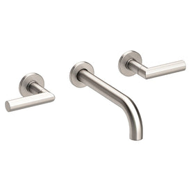 Pavani Two Handle Wall-Mount Bathroom Faucet - Satin Nickel PVD