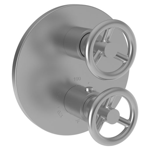 Slater Round 1/2" Thermostatic Valve Trim with Wheel Handles - Stainless Steel PVD