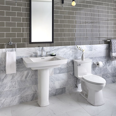 Townsend 30" x 19-1/2" Pedestal Sink with 3 Holes with 8" Centers