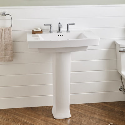 Townsend 30" x 19-1/2" Pedestal Sink with 3 Holes with 8" Centers
