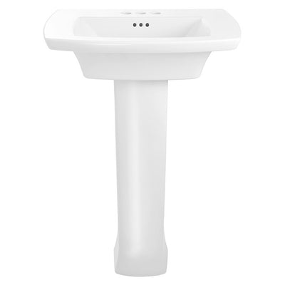 Edgemere 25"W Fireclay Pedestal Sink with Base for 4" Centerset Faucet