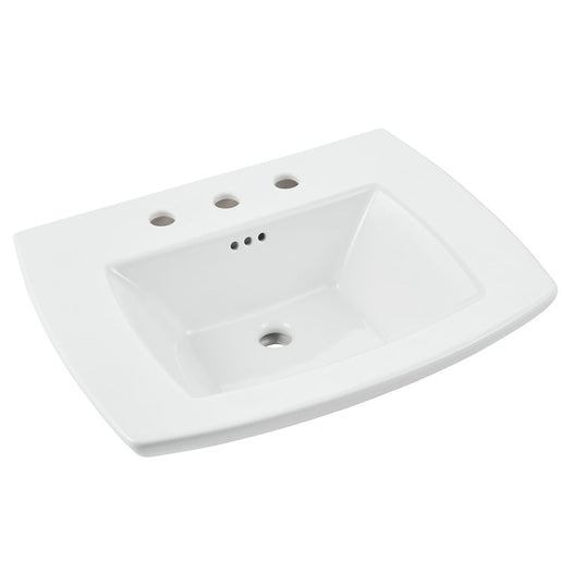 Edgemere 25"W Fireclay Pedestal Sink Top Only for 8" Widespread Faucet