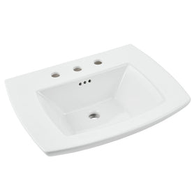 Edgemere 25"W Fireclay Pedestal Sink Top Only for 8" Widespread Faucet