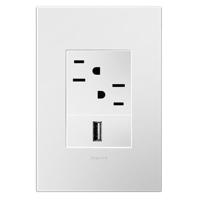Wall Plate adorne 1 Gang Plus Gloss White 3.45 x 5.13 Inch for adorne Switches/Dimmers and Outlets