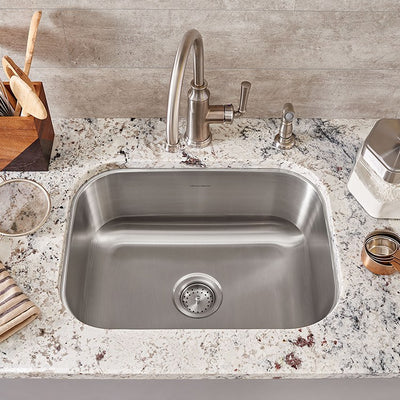 Portsmouth 23-3/8" Single Bowl Stainless Steel Undermount Kitchen Sink with Drain