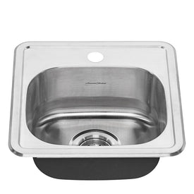 Colony 15" x 15" Single Bowl ADA Stainless Steel Drop-In Kitchen Sink with 1 Hole