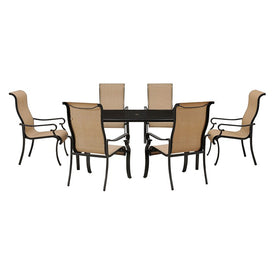 Brigantine Seven-Piece Outdoor Dining Set with Glass Top Table
