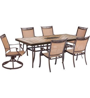Product Image: FNTDN7PCSWTN-2 Outdoor/Patio Furniture/Patio Dining Sets