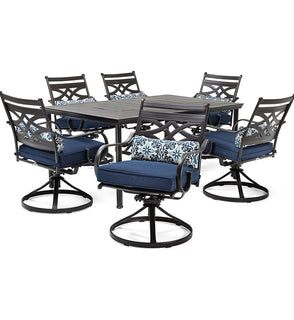 Product Image: MCLRDN7PCSQSW6-NVY Outdoor/Patio Furniture/Patio Dining Sets