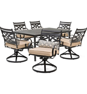 Product Image: MCLRDN7PCSQSW6-TAN Outdoor/Patio Furniture/Patio Dining Sets