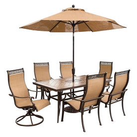 Monaco Seven-Piece Dining Set with Umbrella