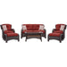 STRATHMERE6PCRED Outdoor/Patio Furniture/Patio Conversation Sets