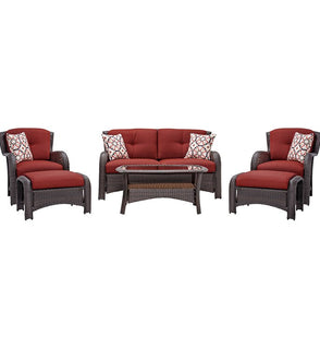 Product Image: STRATHMERE6PCRED Outdoor/Patio Furniture/Patio Conversation Sets