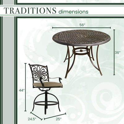 Traditions Seven-Piece High-Dining Bar Set