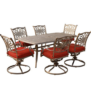 Product Image: TRADDN7PCSW6-RED Outdoor/Patio Furniture/Patio Dining Sets