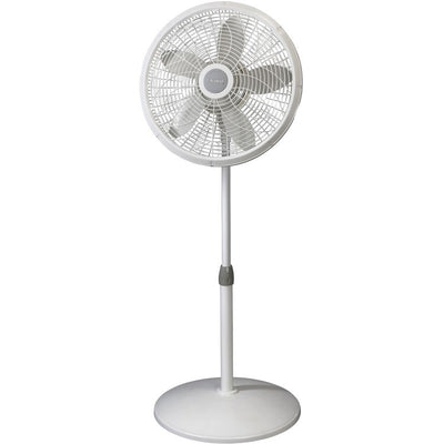 18" Elegance & Performance Three-Speed Oscillating Pedestal Fan - White