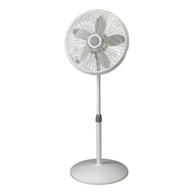 18" Elegance & Performance Three-Speed Oscillating Pedestal Fan - White