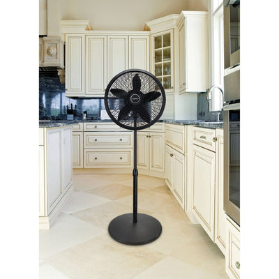 18" Elegance & Performance Three-Speed Oscillating Pedestal Fan - Black