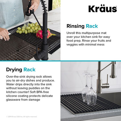 Multipurpose Over Sink Roll-Up Dish Drying Rack
