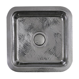 Brightwork Home 16.5" Single-Bowl Hammered Stainless Undermount Bar/Prep Sink