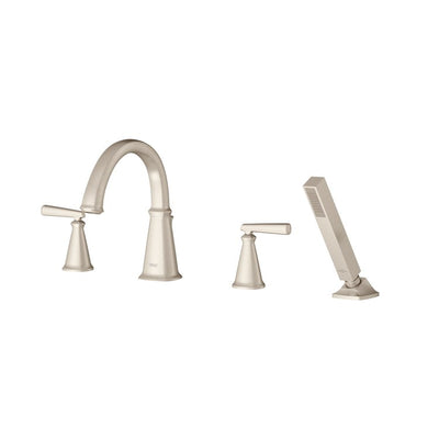Edgemere Two Handle Roman Tub Faucet with Handshower for Flash Valve