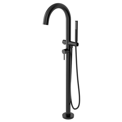 Contemporary Round Freestanding Bathtub Filler with Lever Handle for Flash Rough-In Valve