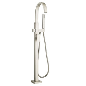 Contemporary Square Freestanding Bathtub Filler with Lever Handle for Flash Rough-In Valve