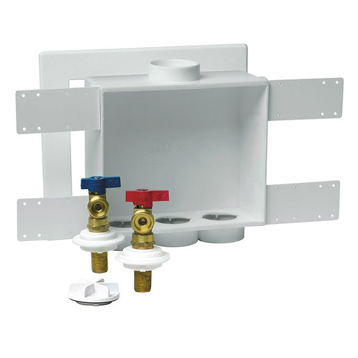 Quadtro Washing Machine Outlet Box with 1/4 Turn Brass Valve/Copper Sweat