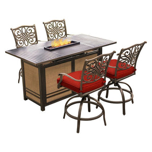TRAD5PCFPBR-RED Outdoor/Patio Furniture/Patio Bar Furniture