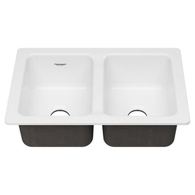 Delancey 30" x 19" Double Bowl Cast Iron Undermount Kitchen Sink