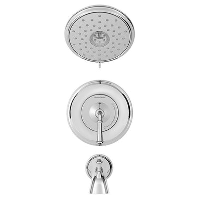 Delancey Pressure Balance Tub/Shower Valve Trim with Cartridge and Water-Saving Shower Head