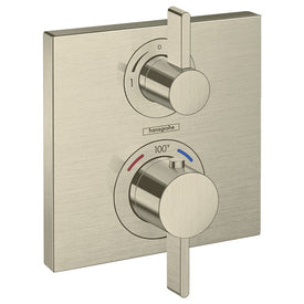 Ecostat Square Two Handle Thermostatic Valve Trim with Volume Control