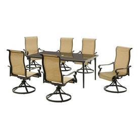 Brigantine Seven-Piece Dining Set with Glass-Top Dining Table