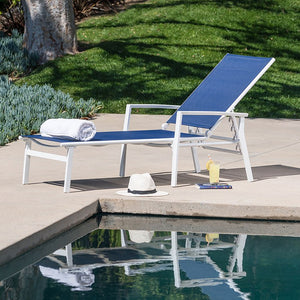 HARPCHS-W-NVY Outdoor/Patio Furniture/Outdoor Chaise Lounges