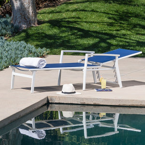 HARPCHS-W-NVY Outdoor/Patio Furniture/Outdoor Chaise Lounges