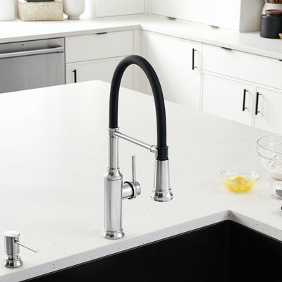 Empressa Single Handle Pull Out Semi-Pro Kitchen Faucet - Stainless Steel