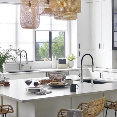 Empressa Single Handle Pull Out Semi-Pro Kitchen Faucet - Stainless Steel