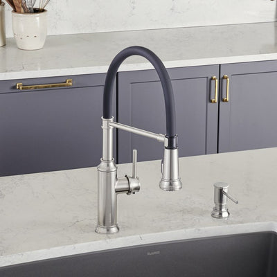 Empressa Single Handle Pull Out Semi-Pro Kitchen Faucet - Stainless Steel