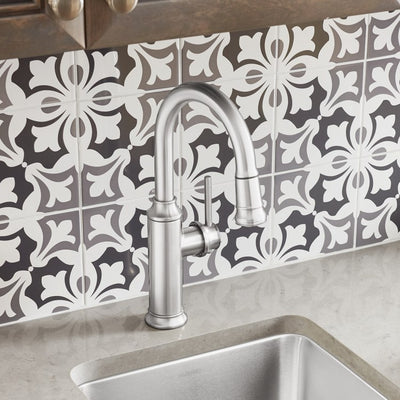 Empressa Single Handle Pull Down Bar/Prep Faucet - Stainless Steel