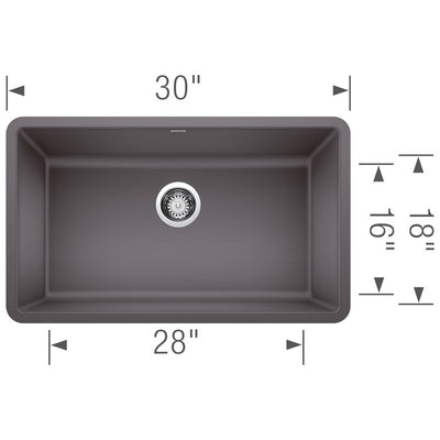 Precis 30" Single Bowl Silgranit Undermount Kitchen Sink