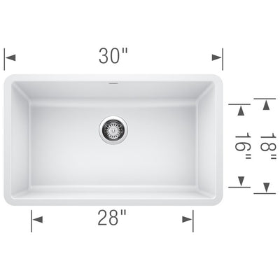 Precis 30" Single Bowl Silgranit Undermount Kitchen Sink