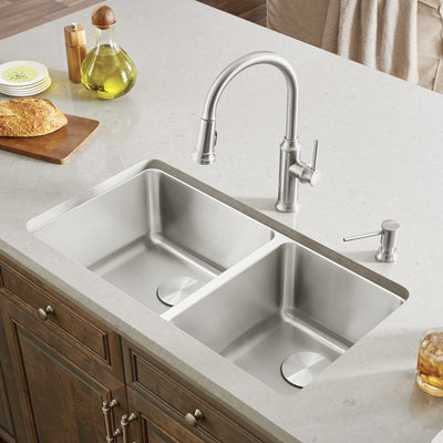 Formera 33" Offset Double Bowl Stainless Steel Undermount Kitchen Sink