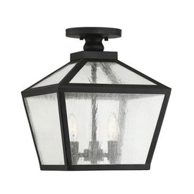 Woodstock Three-Light Outdoor Flush Mount Ceiling Fixture Lantern