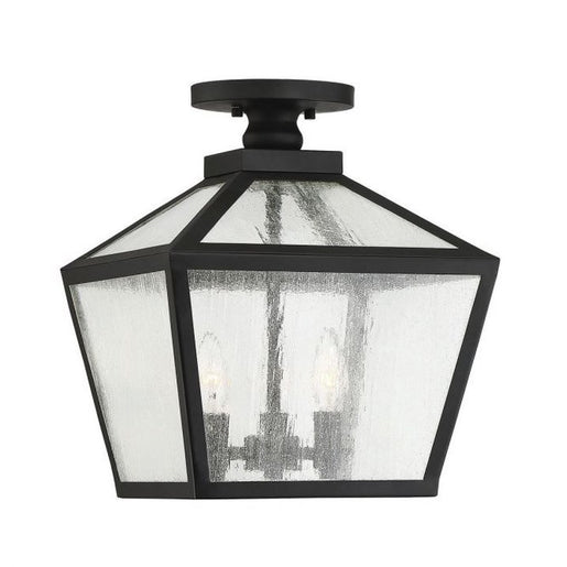 Woodstock Three-Light Outdoor Flush Mount Ceiling Fixture Lantern