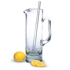 Manhattan European Mouth-Blown Lead-Free Crystal Martini Pitcher and Stirrer