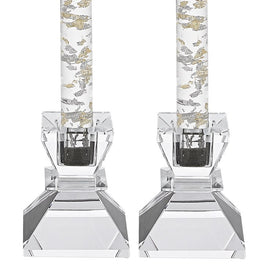 Saturn 3.25" Crystal Candle Holders Set of 2