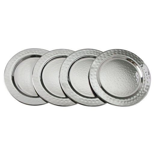 Hammered Stainless Steel Coasters Set of 4