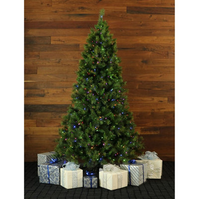 7.5-Ft. Canyon Pine Christmas Tree with Multi-Color LED String Lights
