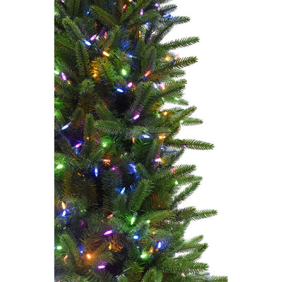 9-Ft. Carmel Pine Slim Artificial Christmas Tree with Multi-Color LED String Lights